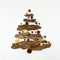 Zero Waste Christmas concept. Eco-friendly christmas tree made of natural tree bark with star anise, rowan and bumps. New year or