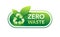 Zero waste emblem with recycle symbol