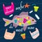 Zero waste fish. Flat vector illustration. Vector concept. Recycling illustration. Reduce, reuse, recycle waste