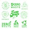 Zero waste green signs vector illustrations set