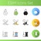 Zero waste lifestyle icons set