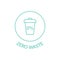Zero waste line icon. Eco, bio pictogram. Sustainable lifestyle. Ecology logo. Save the planet. Biodegradable. Vector