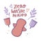 Zero waste period doodle concept with hand drawn cloth pad and menstrual cup.