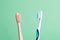 zero waste and say no to the plastics concept,bamboo and plastic toothbrushes