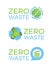 Zero waste sign collection with circle arrow leaf world and bin sign vector design