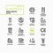Zero waste - vector line design style icons set