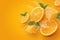 Zesty burst Orange slices get a lively splash of invigorating water