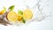 Zesty Elevation: Bright Lemon Amidst Sparkling Droplets