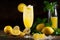 Zesty Lemon sparkling drink. Generate Ai