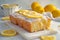 Zesty sweetness Lemon bread with sugar coating, close up and mouthwatering