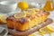 Zesty sweetness Lemon bread with sugar coating, close up and mouthwatering