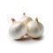Zesty white onions isolated on white background, AI generative