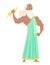 Zeus greek god, cartoon character man standing