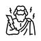 zeus greek god mythology line icon vector illustration