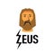 Zeus head logo with type
