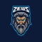 Zeus logo mascot design vector with modern illustration concept style. Zeus head illustration