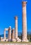 Zeus temple with fallen column, majestic old classical Greek ruins in Athens, Greece