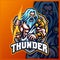 Zeus Thunder God mascot esport logo design illustrations vector template, Greece Ancient Gods logo for team game streamer merch,