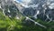 Zgornje Jezersko valley in Slovenia aerial view