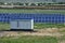 Zhambyl region, Kazakhstan - 05.15.2013 : Solar panels are displayed in a row throughout the station