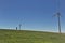 Zhambyl region, Kazakhstan - 05.15.2013 : Wind turbines located in an open hilly area to collect energy