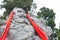 Zhang Fei Statue at Cuiyun Corridor Scenic Area. Cuiyun Corridor is a section of the Ancient Shu Path in Guangyuan, Sichuan, China