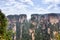 Zhangjiajie Forest Park. Pillar mountains rising from the canyon. Wulingyuan, China