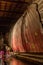 ZHANGYE, CHINA - AUGUST 23, 2018: Reclining Buddha in Giant Buddha Dafo Temple in Zhangye, Gansu Province, Chi