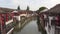 Zhu Jia Jiao canal view water town in Shanghai time lapse