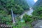 Zhuilu Suspension Bridge near Swallow Grotto Trail Yanzikou in Taroko National Park