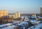 Zhukovsky, Russia - January, 2021: View from the top to the city streets