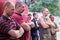 Zhytomyr, Ukraine - September 8, 2020: Crossed truck drivers hands.