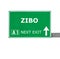 ZIBO road sign isolated on white