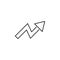 zig zag arrow icon. Thin line icon for website design and development, app development. Premium icon