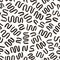 Zig zag brush stroke seamless pattern. Curly hand drawn vector background. Black wavy grunge texture