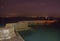 Zig Zag pier, St Monan`s Fife, at night