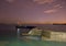 Zig Zag pier, St Monan`s Fife, at night