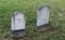 Zig Zag Twin Marble Headstone in Old Cemetery