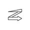 Zigzag arrow line icon