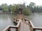 Zigzag Bridge in Daming Temple in Yangzhou on A Rainy Day