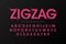 Zigzag font stitched with thread