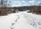 Zigzag footprints in deep snow