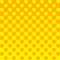 Zigzag of iridescent gold hearts staggered on a yellow background