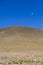 Zigzag path to the top of the mountain with moon, Bolivia