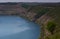 Zigzag river flows between summer valleys. Dniester river