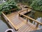 Zigzag style wooden footbridge