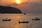 Zihuatanejo Boats At Sunset