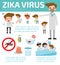 Zika virus infographic, Zika virus and dengue virus