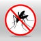 Zika virus mosquito ban sign logo