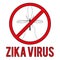 Zika virus warning round sign